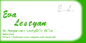 eva lestyan business card